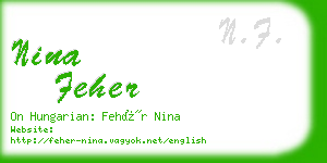 nina feher business card